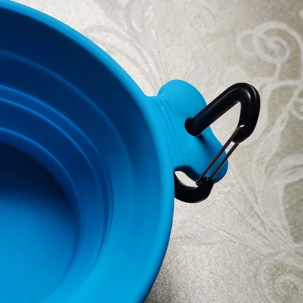 Collapsible Travel Pet Water, Food, Treat Bowl With Clip NEW wo Tag